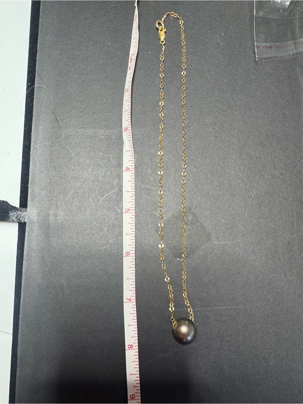 14kt Gf Necklace with Dark Gray Tahitian Pearl Pendant